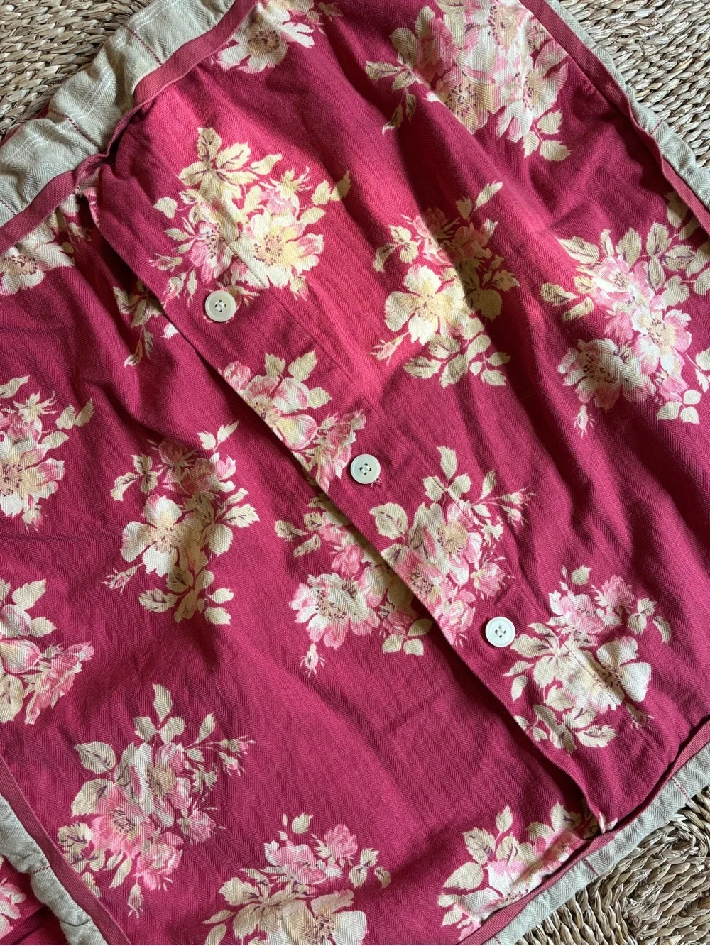 Vintage floral cottage red pillowcases
